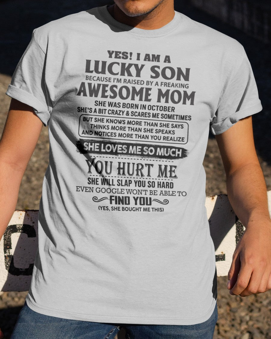 October - Yes! I'm A Lucky Son - Perfect gift for your son (SKU-LKW-10)