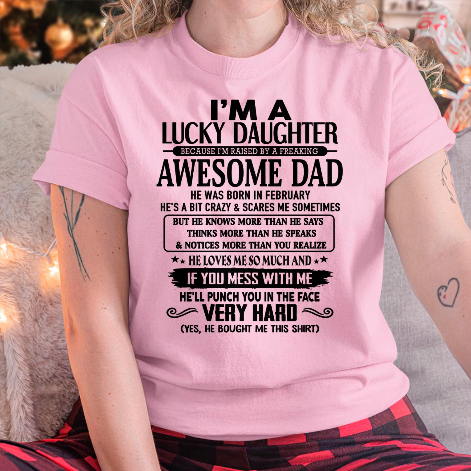 February - I'm Lucky Daughter - Gift for Daughter from Dad - NGHL02 (SKU-TLUCKYDD-02)