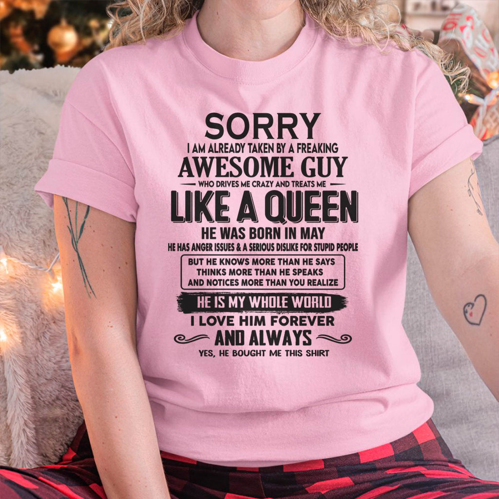 May - Sorry I am already taken by a freaking awesome guy - Gift for Wife From Husband - NGHL05 (SKU08-25-05)