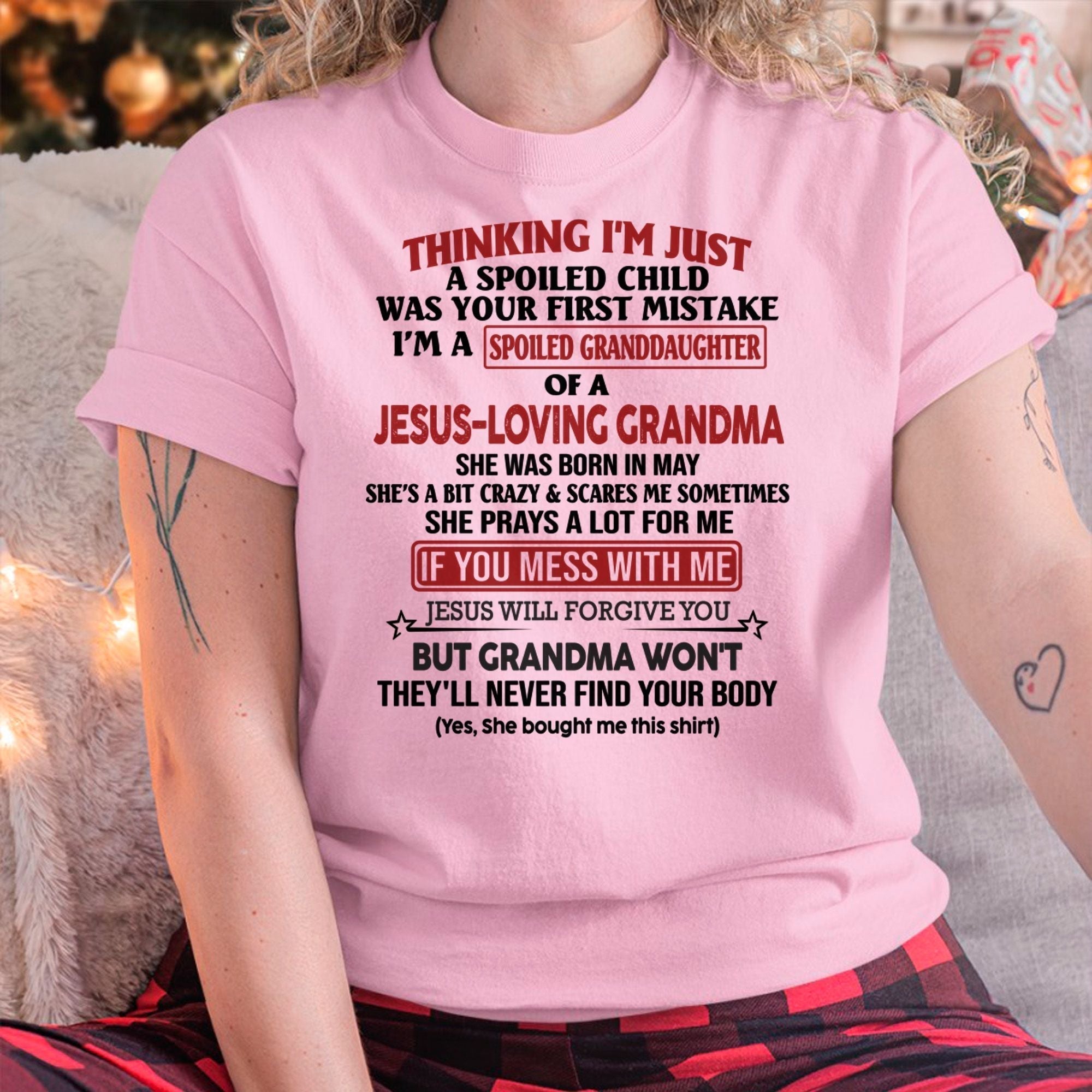 Christian Girl Shirt – Spoiled by Grandma May Edition – From Grandma to Granddaughter NGHL05 (SKU07-181-05)