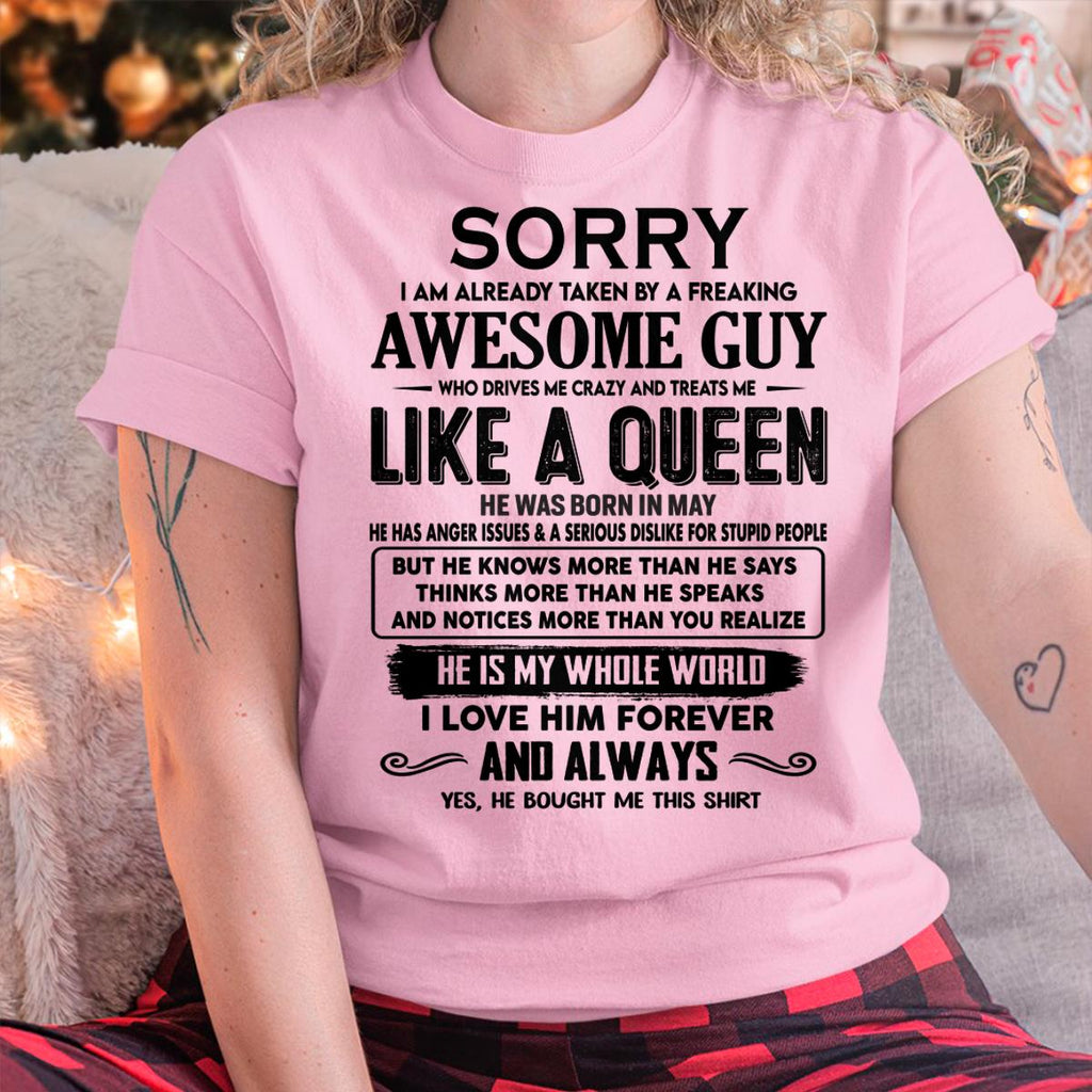 May - Sorry I am already taken by a freaking awesome guy - Gift for Wife From Husband - NGHL05 (SKU-SRG-05)