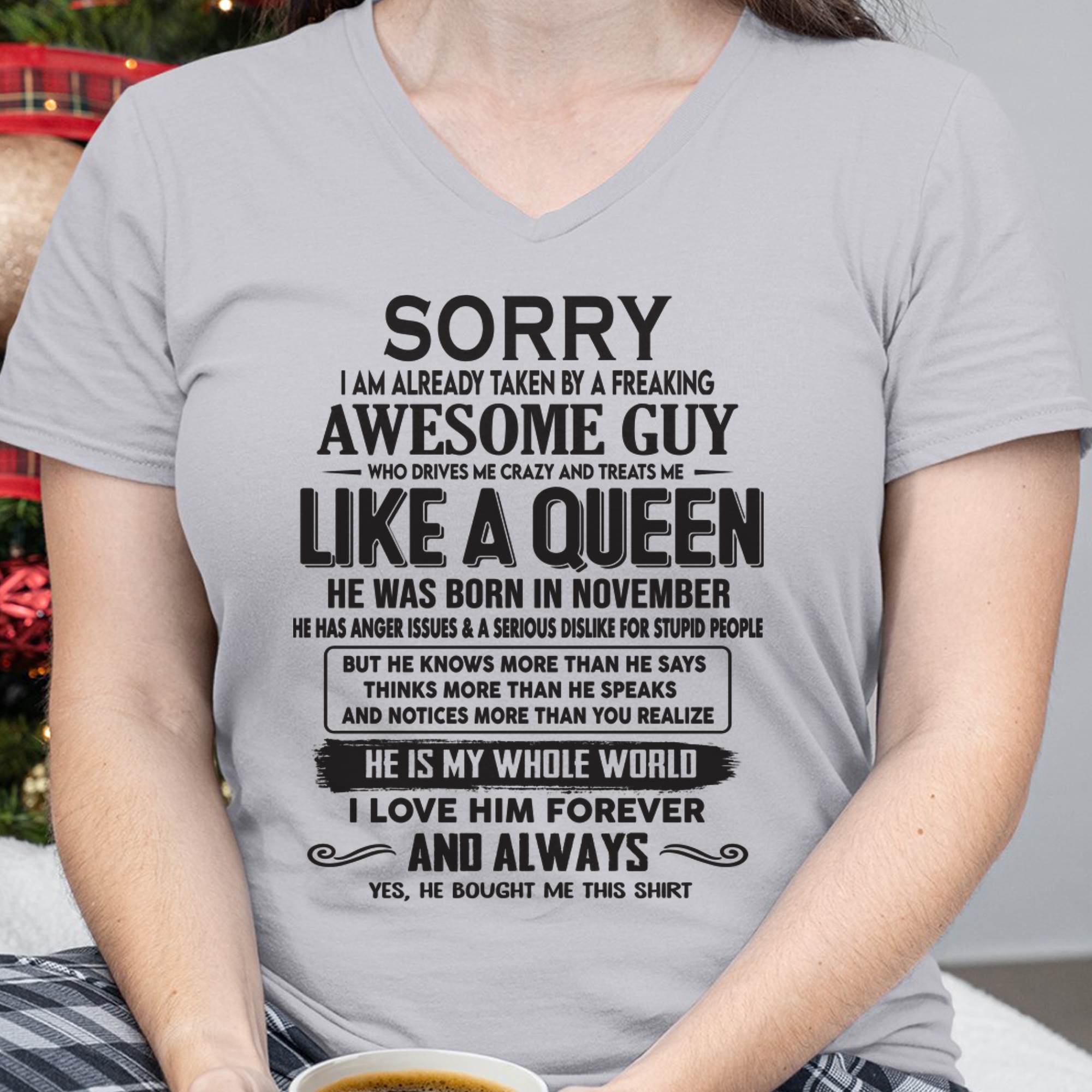 November - Sorry I am already taken by a freaking awesome guy - Gift for Wife From Husband - NGHL11 (SKU08-25-11)